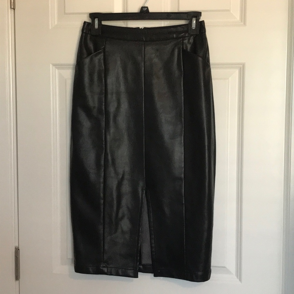 Vegan leather skirt pencil skirt